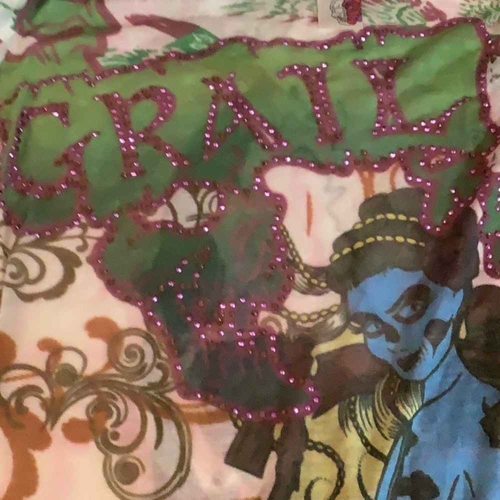Grail Size X-Small Bedazzled Sublimation Print Top. Made in USA. New With Tags. - Picture 6 of 6